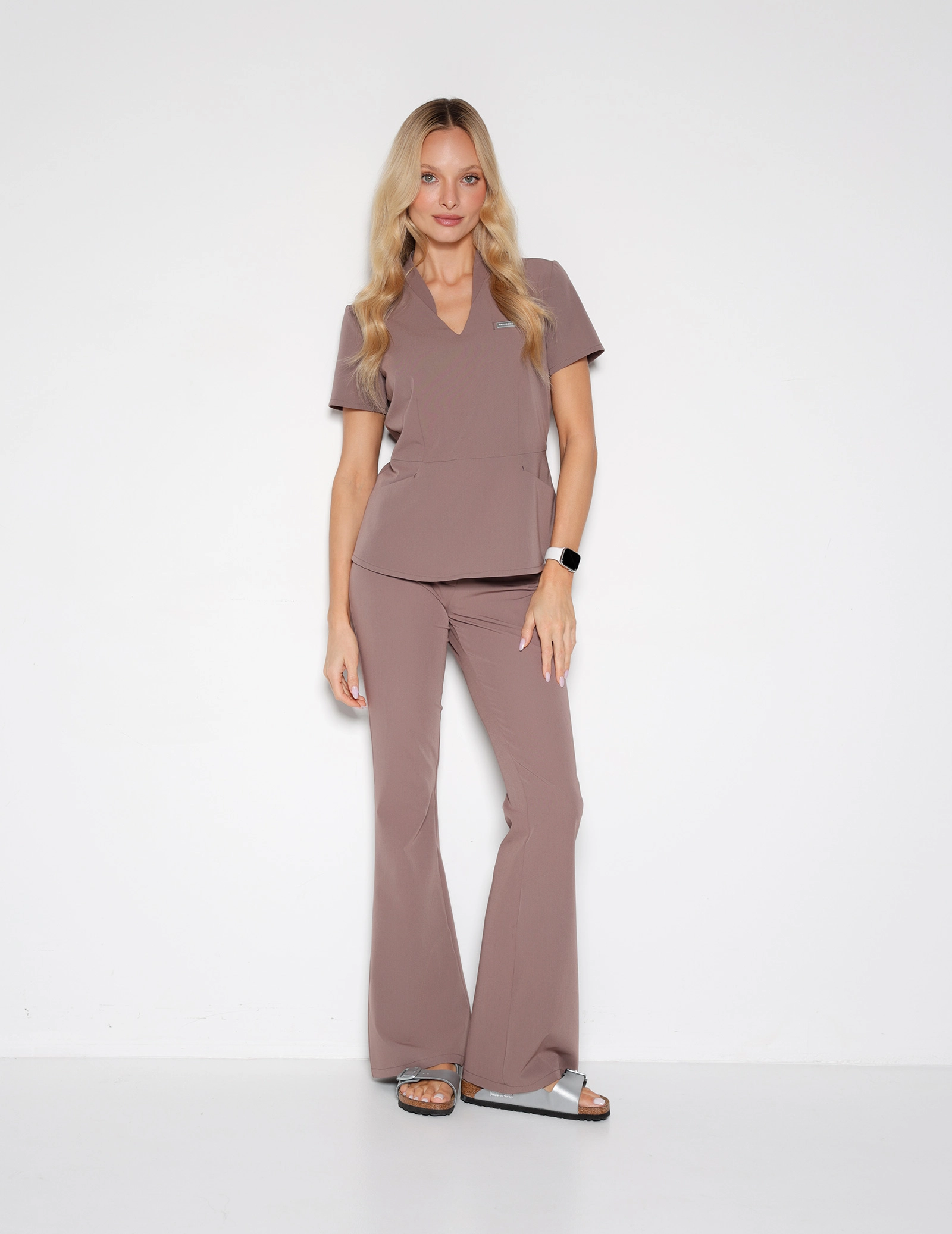 Pantaloni Medicali Dama Flare - MOCHA