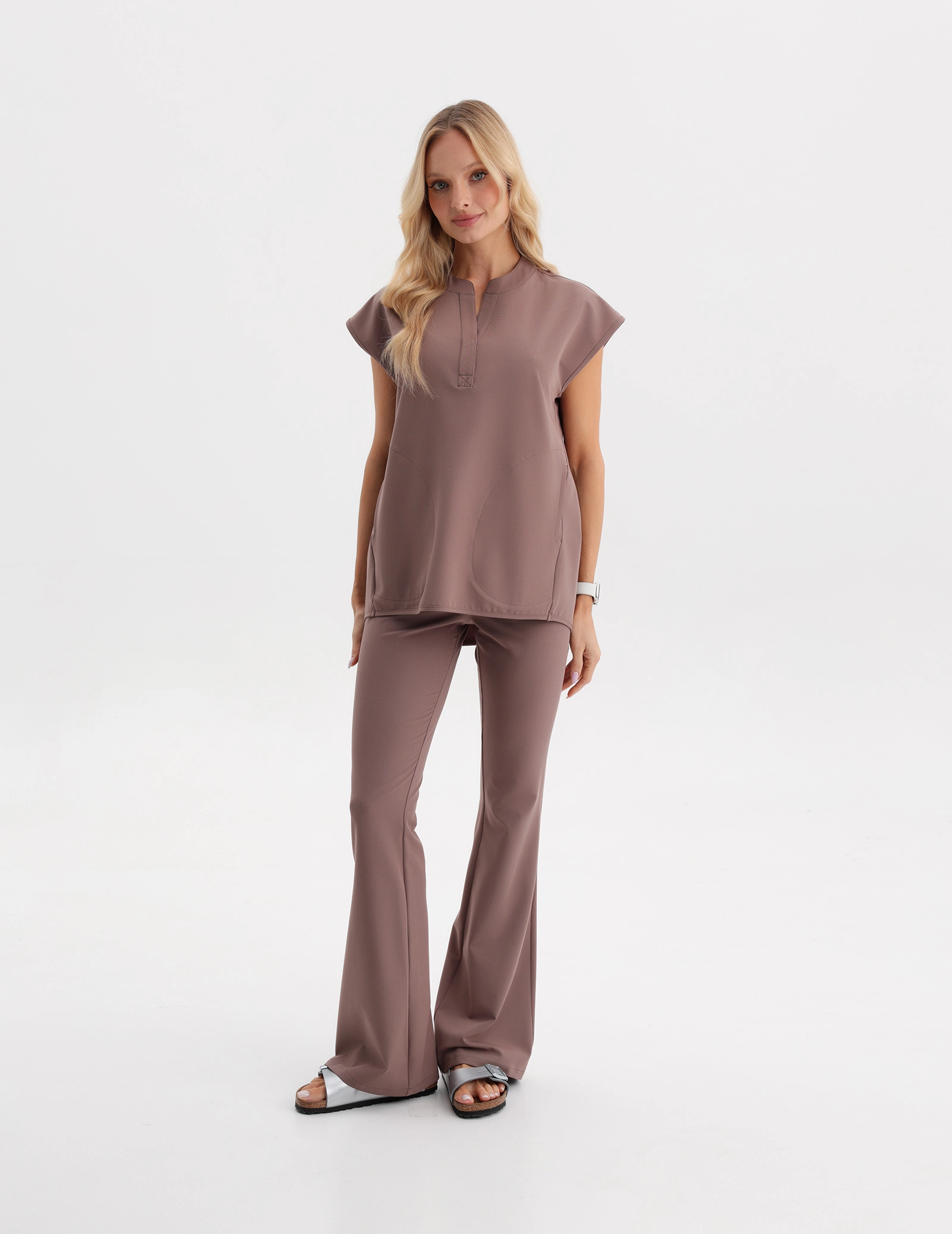 Pantaloni Medicali Dama Flare - MOCHA