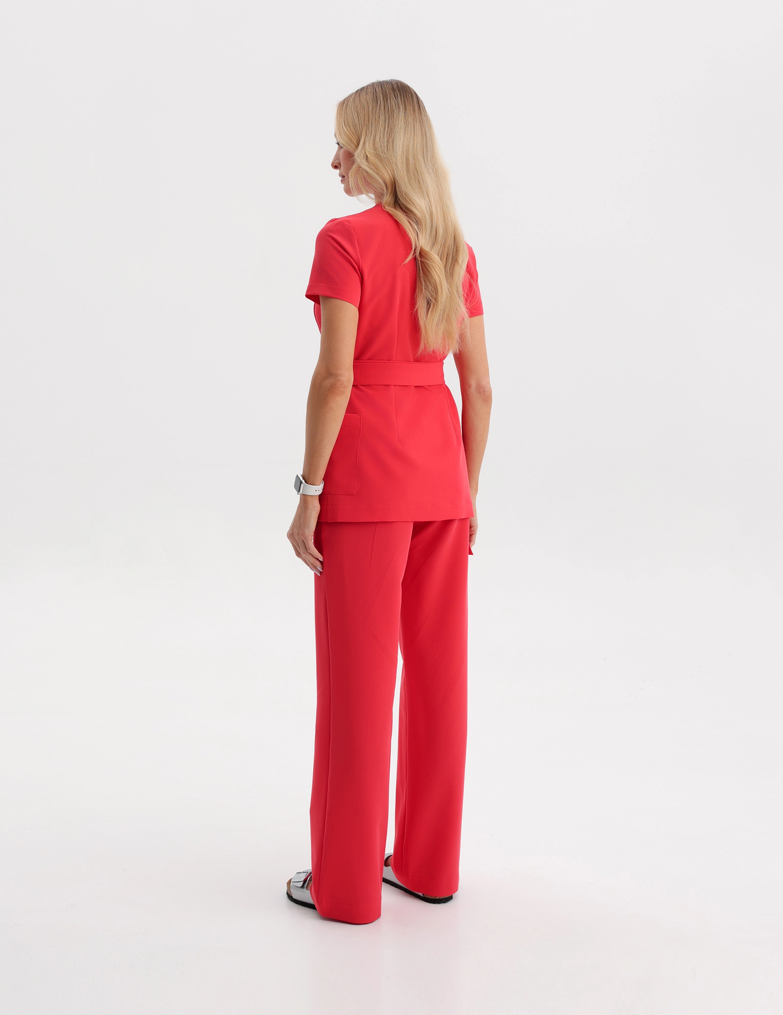 Bluză Medicală cu legături Auri - POP RED