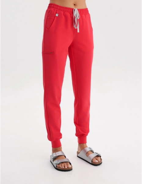 Pantaloni Medicali Dama Jogger - POP RED