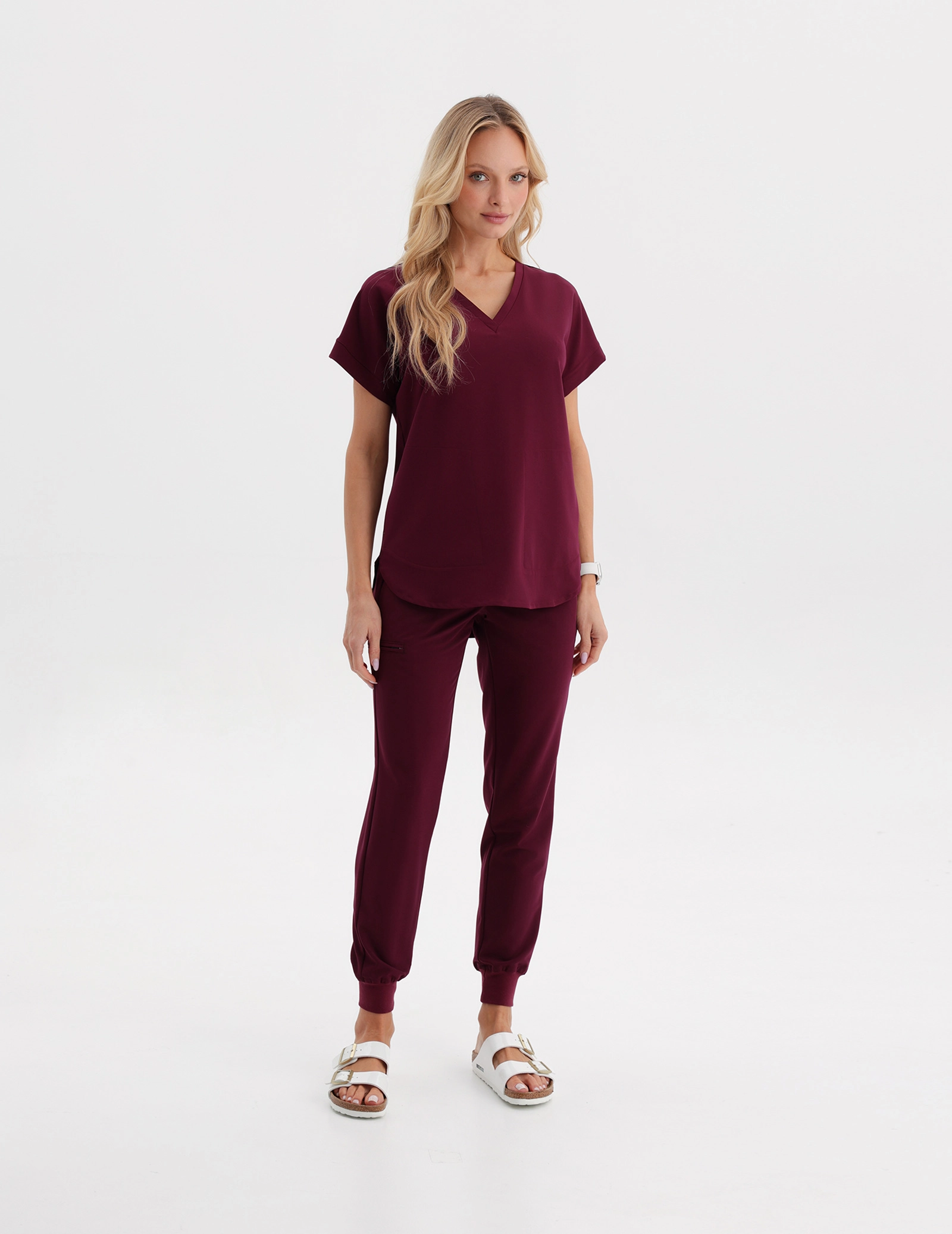 Pantaloni Joggers pentru femei - BURGUNDY