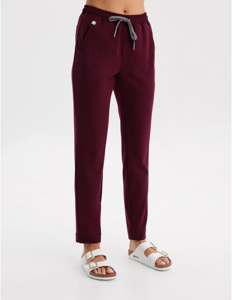 Pantaloni pentru femei Basic - BURGUNDY