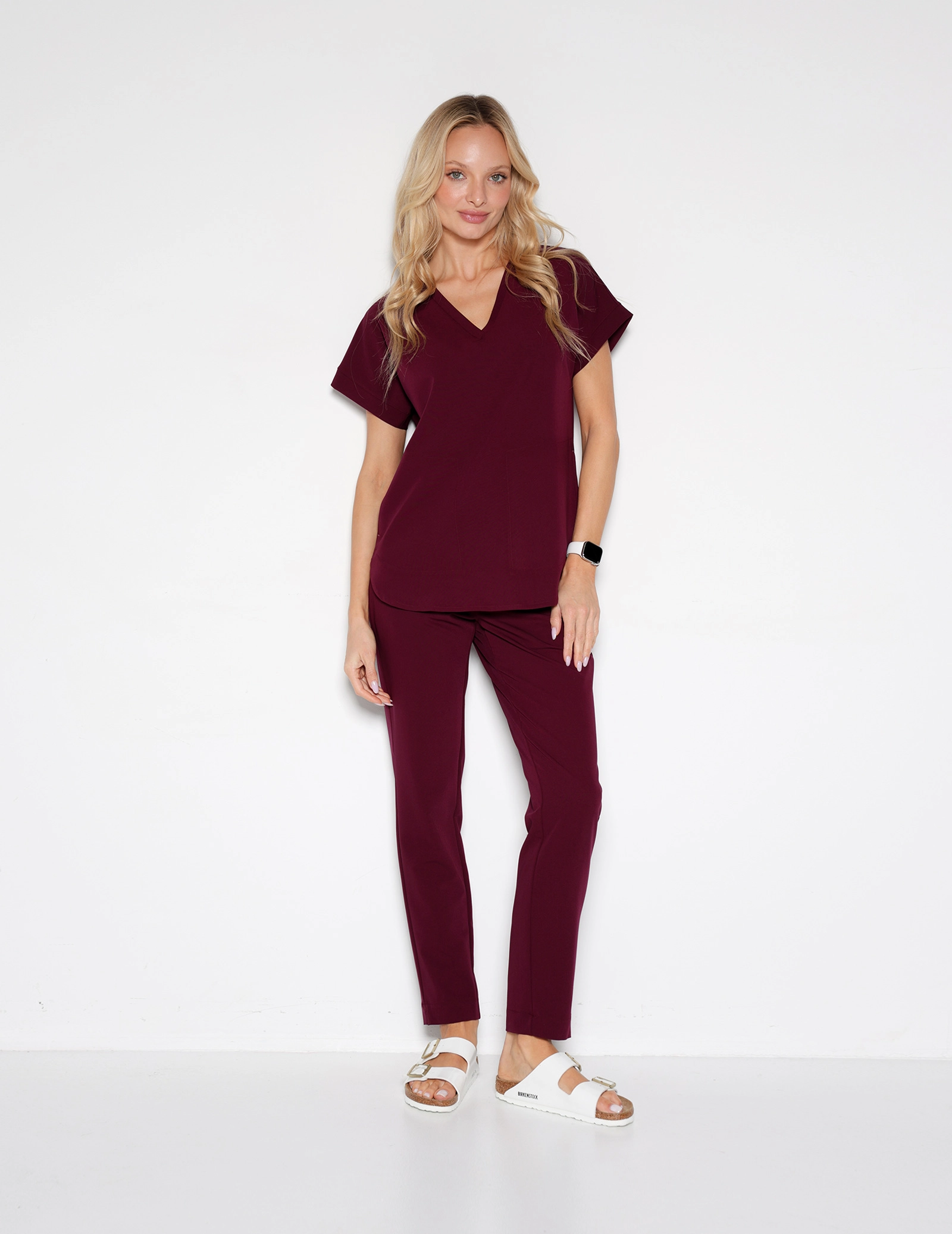 Pantaloni pentru femei Basic - BURGUNDY