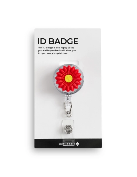 ID Badge Holder - DAISY RED