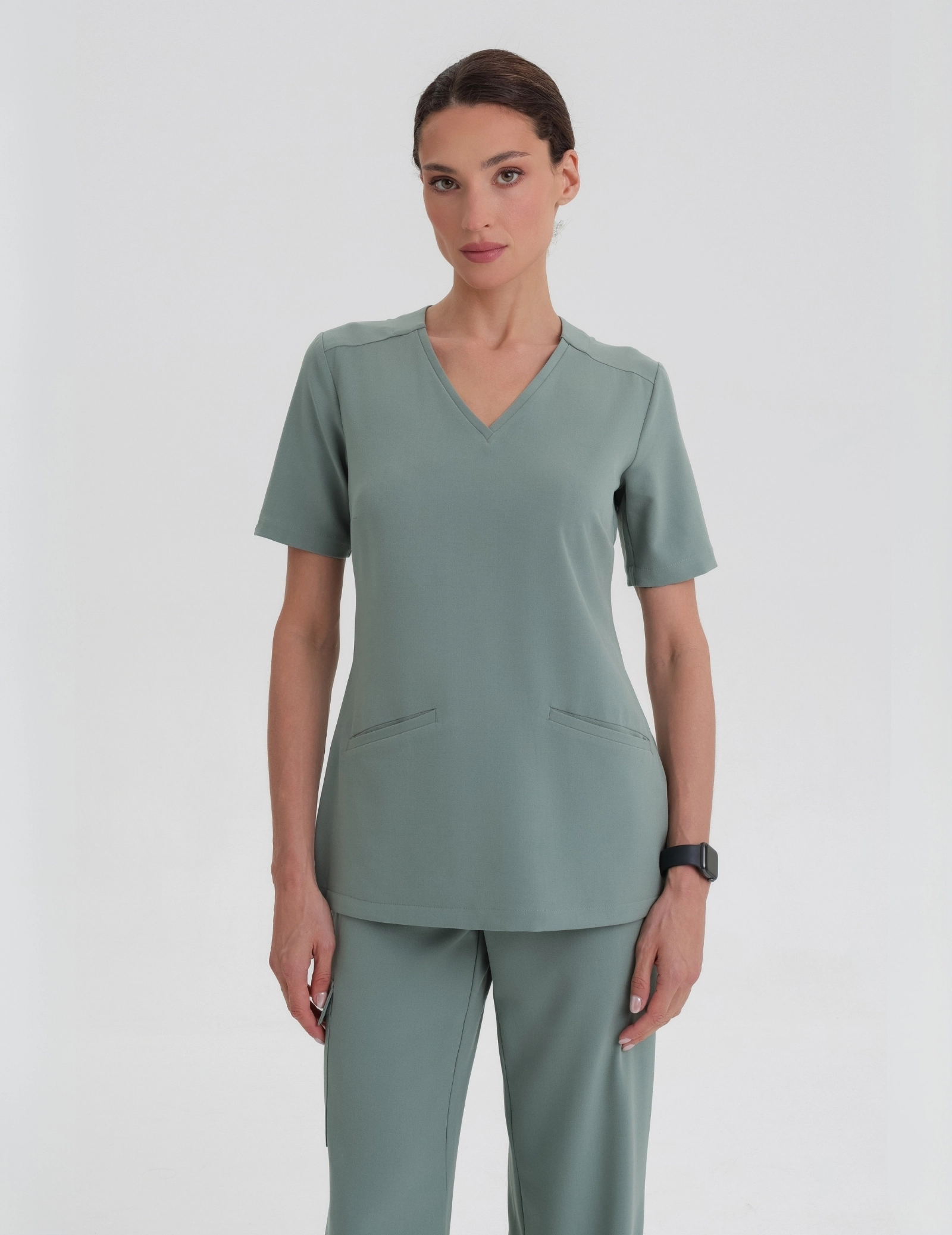 Bluză Medicală Casy - DUSTY GREEN