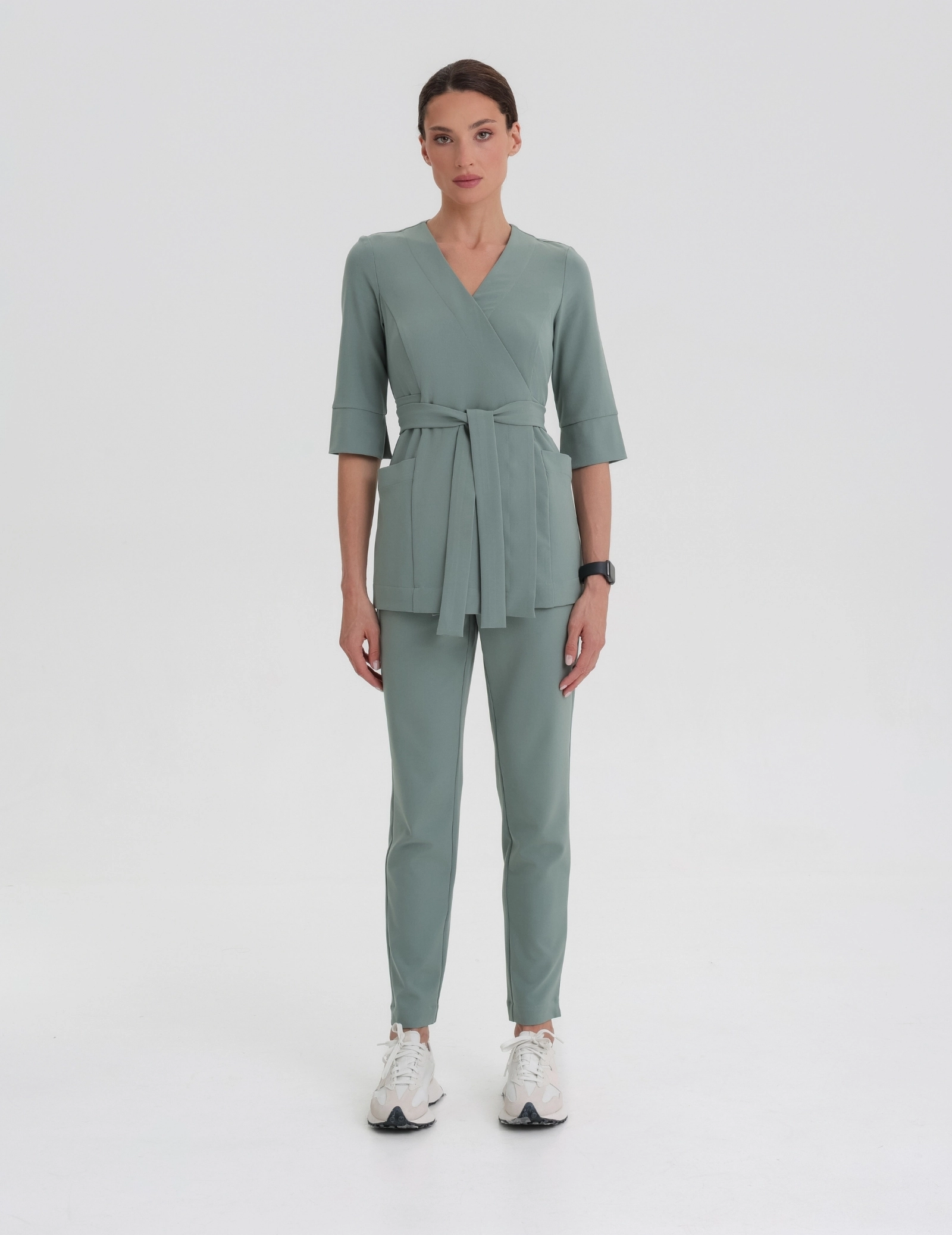 Pantaloni pentru femei Basic - DUSTY GREEN