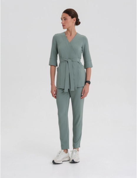 Pantaloni pentru femei Basic - DUSTY GREEN