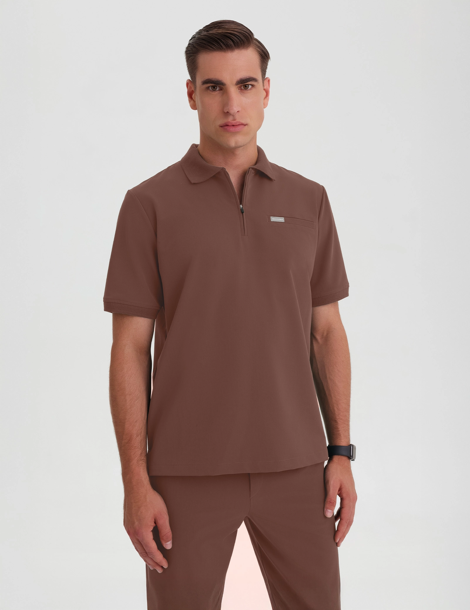 Bluză Medicală Polo Bărbați - MILKY BROWN
