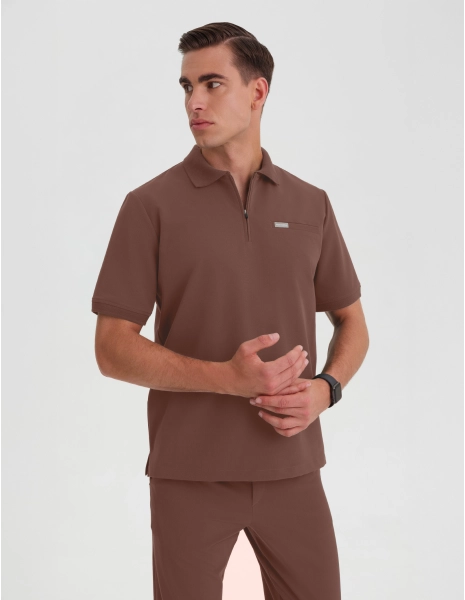 Bluză Medicală Polo Bărbați - MILKY BROWN