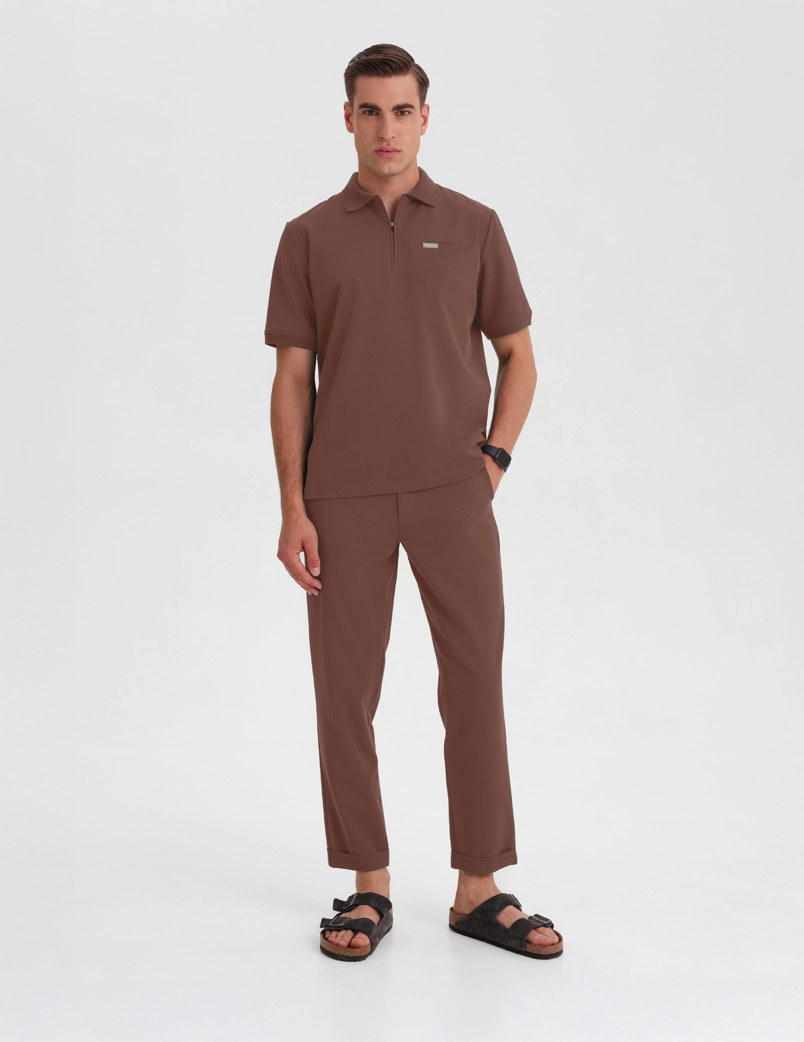 Bluză Medicală Polo Bărbați - MILKY BROWN