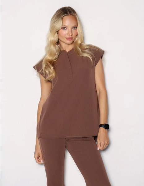 Bluză Medicală Khloe - MILKY BROWN