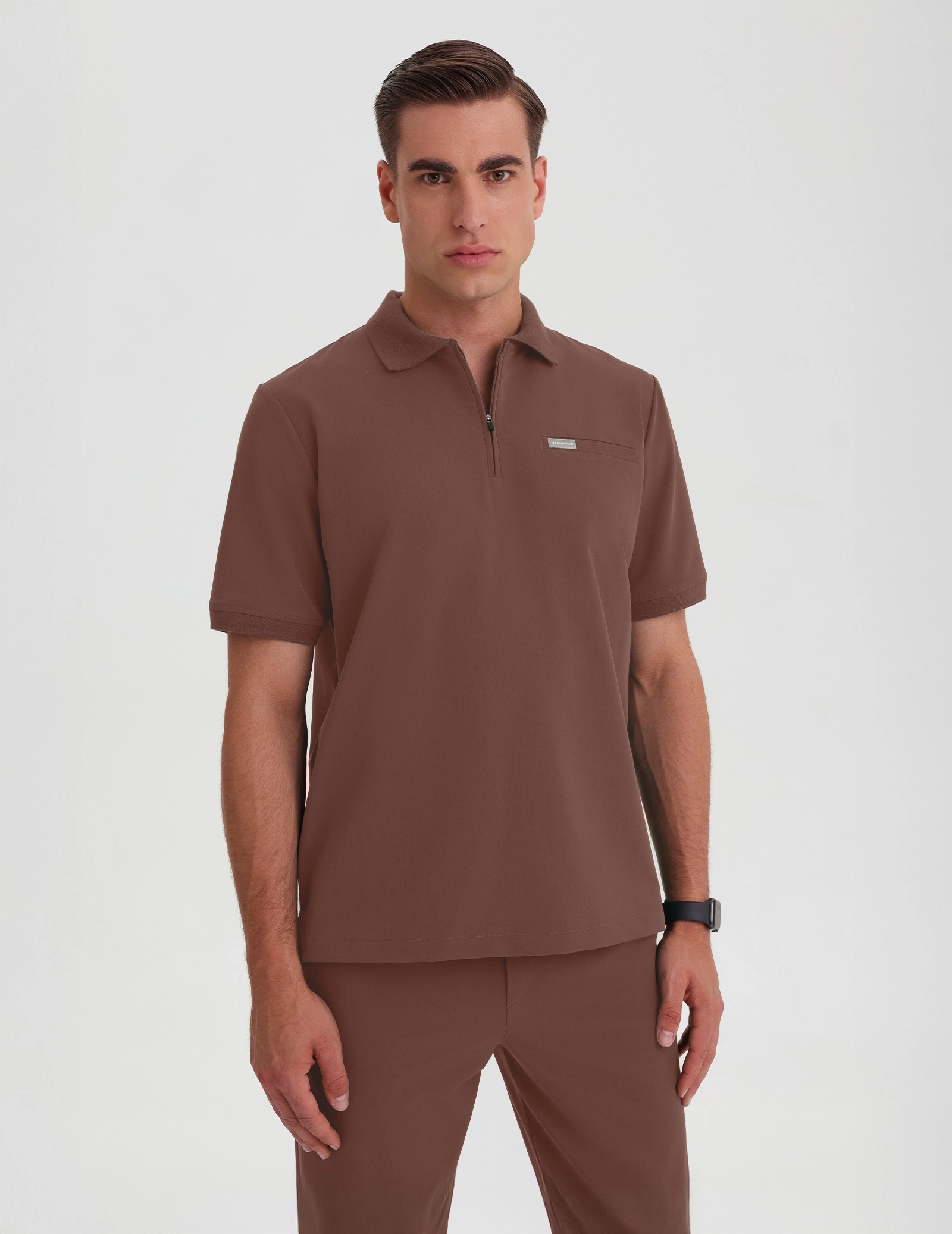 Bluză Medicală Polo Bărbați - MILKY BROWN