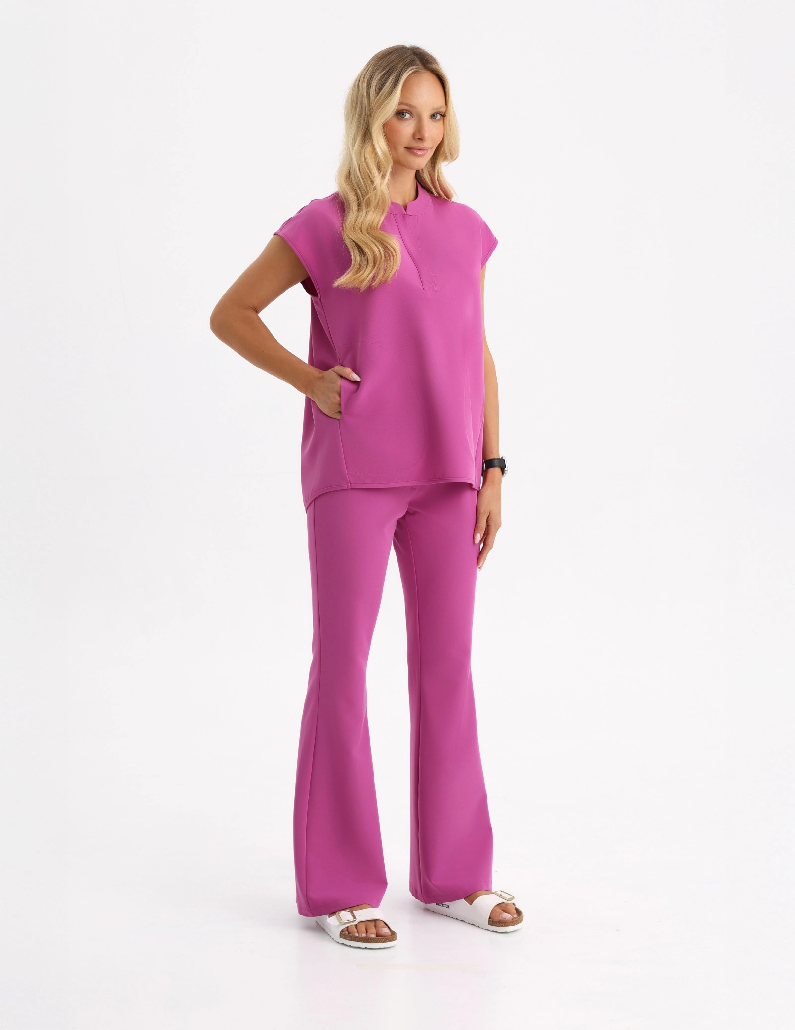 Pantaloni Medicali Dama Flare - ELECTRIC PINK