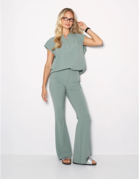 Pantaloni Medicali Dama Flare - DUSTY GREEN