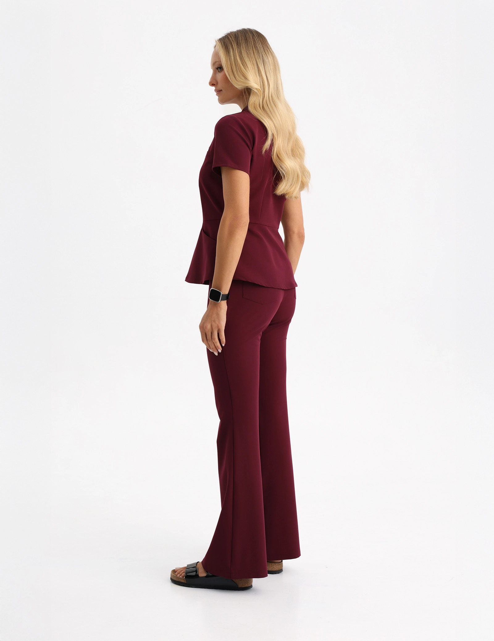 Pantaloni Medicali Dama Flare - BURGUNDY