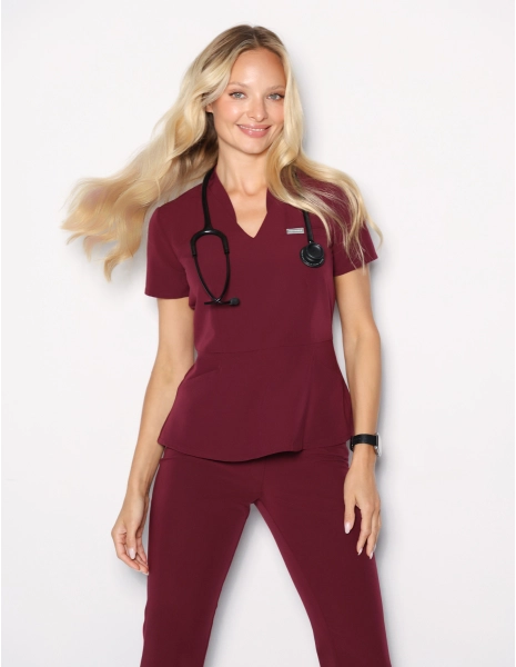 Bluză Medicală Kori - BURGUNDY