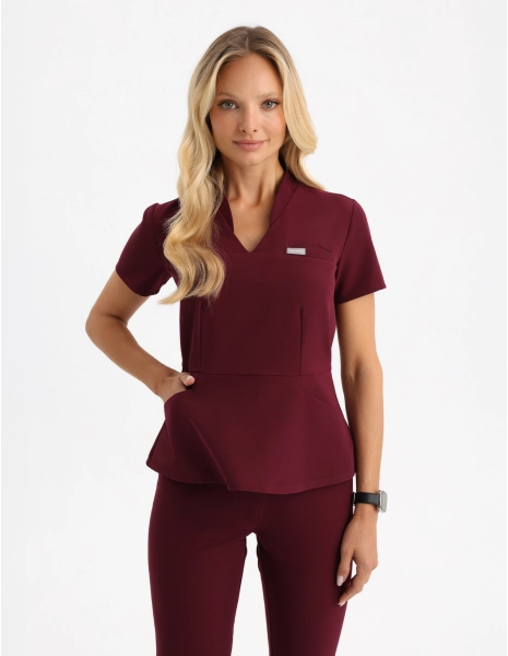 Bluză Medicală Kori - BURGUNDY