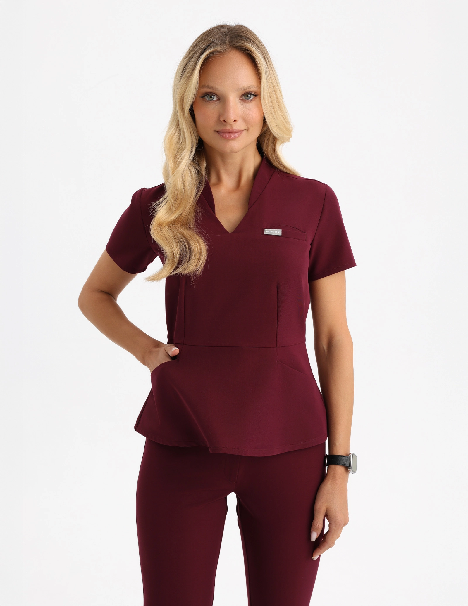 Bluză Medicală Kori - BURGUNDY