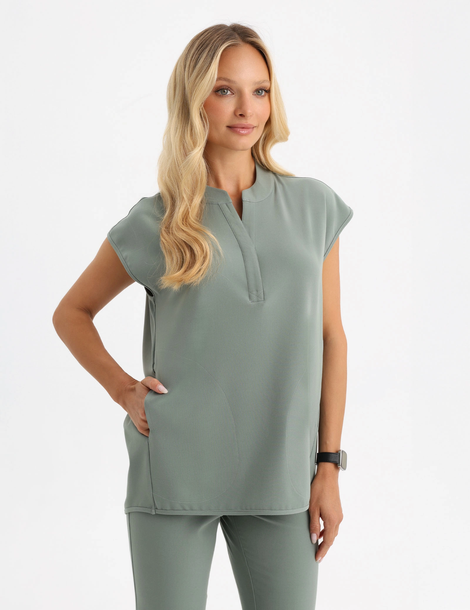 Bluză Medicală Khloe - DUSTY GREEN