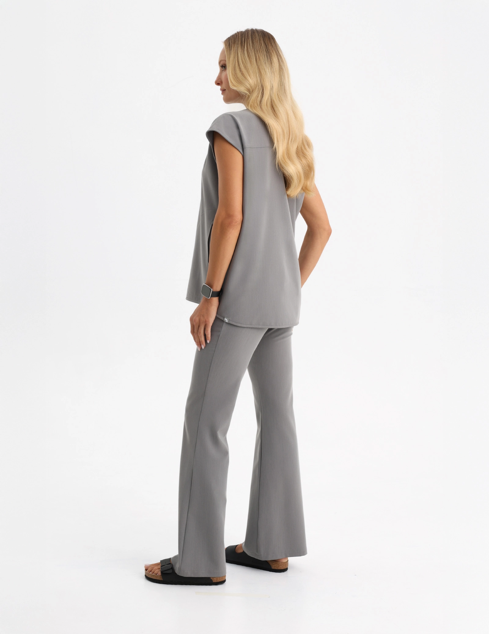 Pantaloni Medicali Dama Flare - SHARK GRAY
