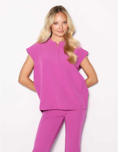 Bluză Medicală Khloe - ELECTRIC PINK
