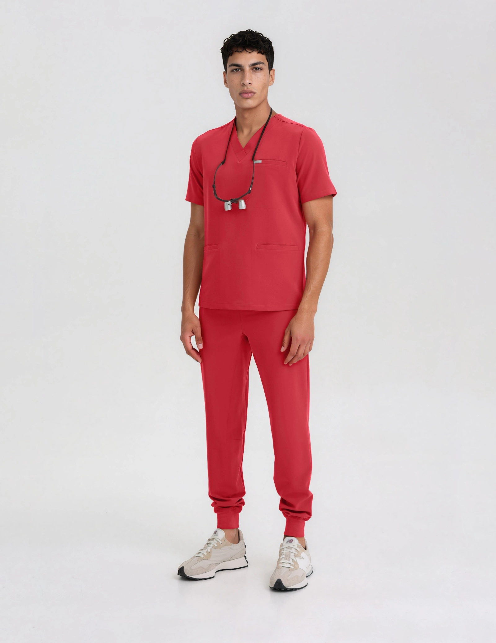 Pantaloni Medicali Barbati Jogger - POP RED