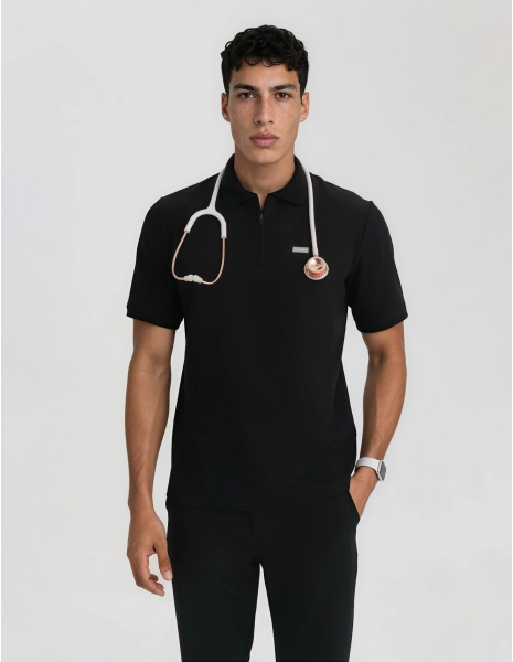 Bluză Medicală Polo Bărbați - BLACK