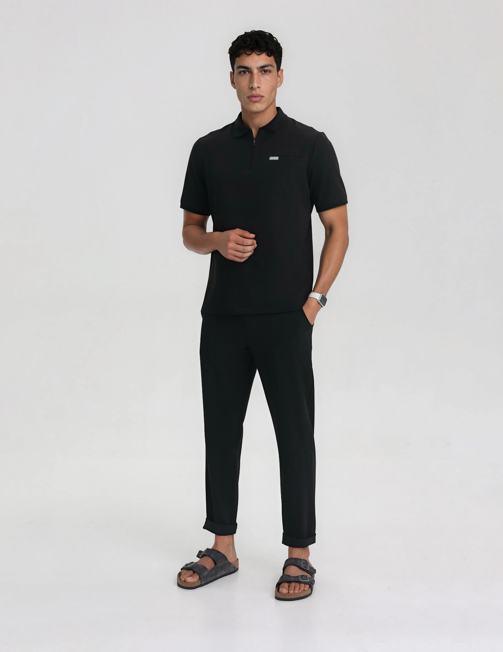 Bluză Medicală Polo Bărbați - BLACK