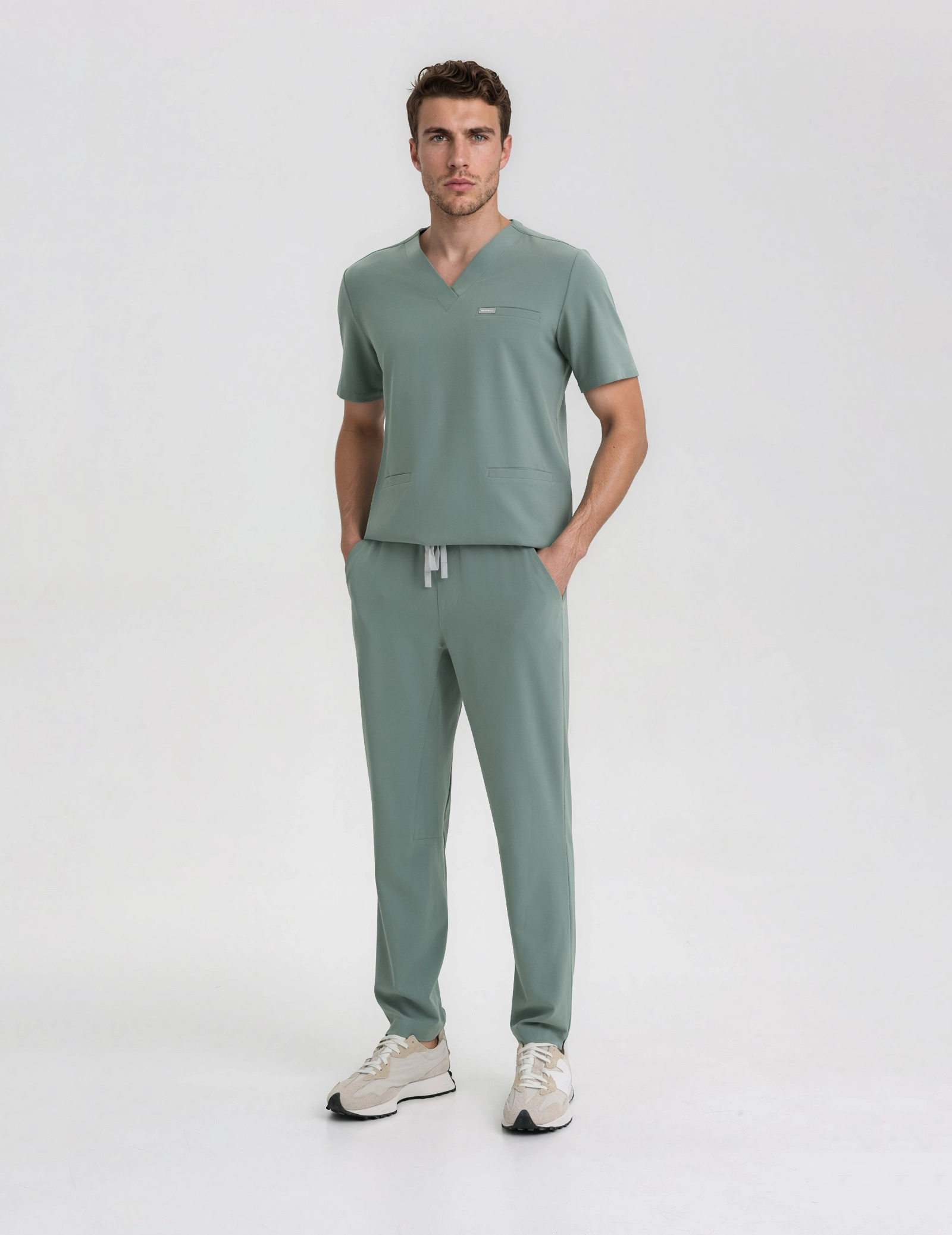 Pantaloni basic pentru bărbați - DUSTY GREEN