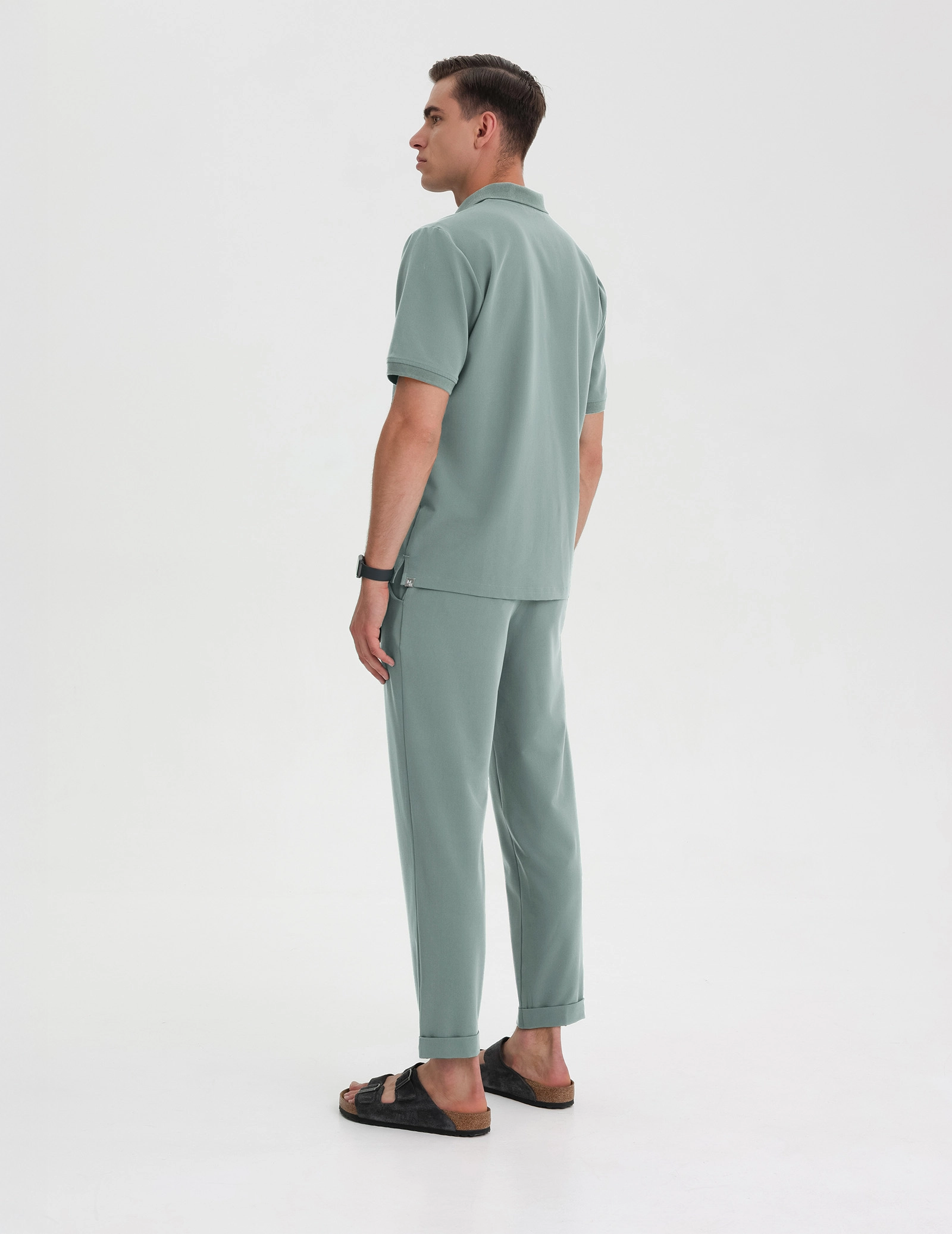 Bluză Medicală Polo Bărbați - DUSTY GREEN