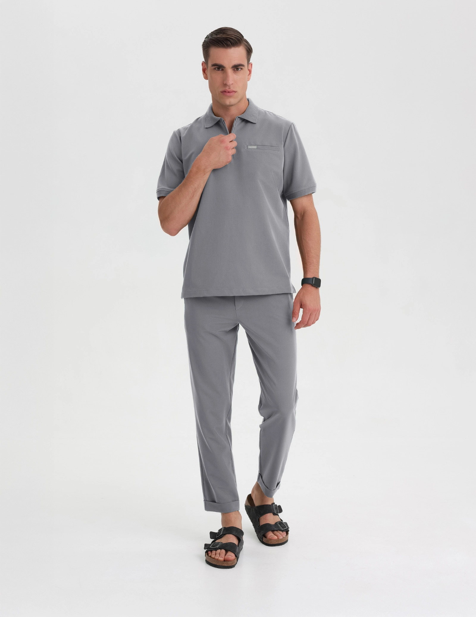 Bluză Medicală Polo Bărbați - SHARK GRAY