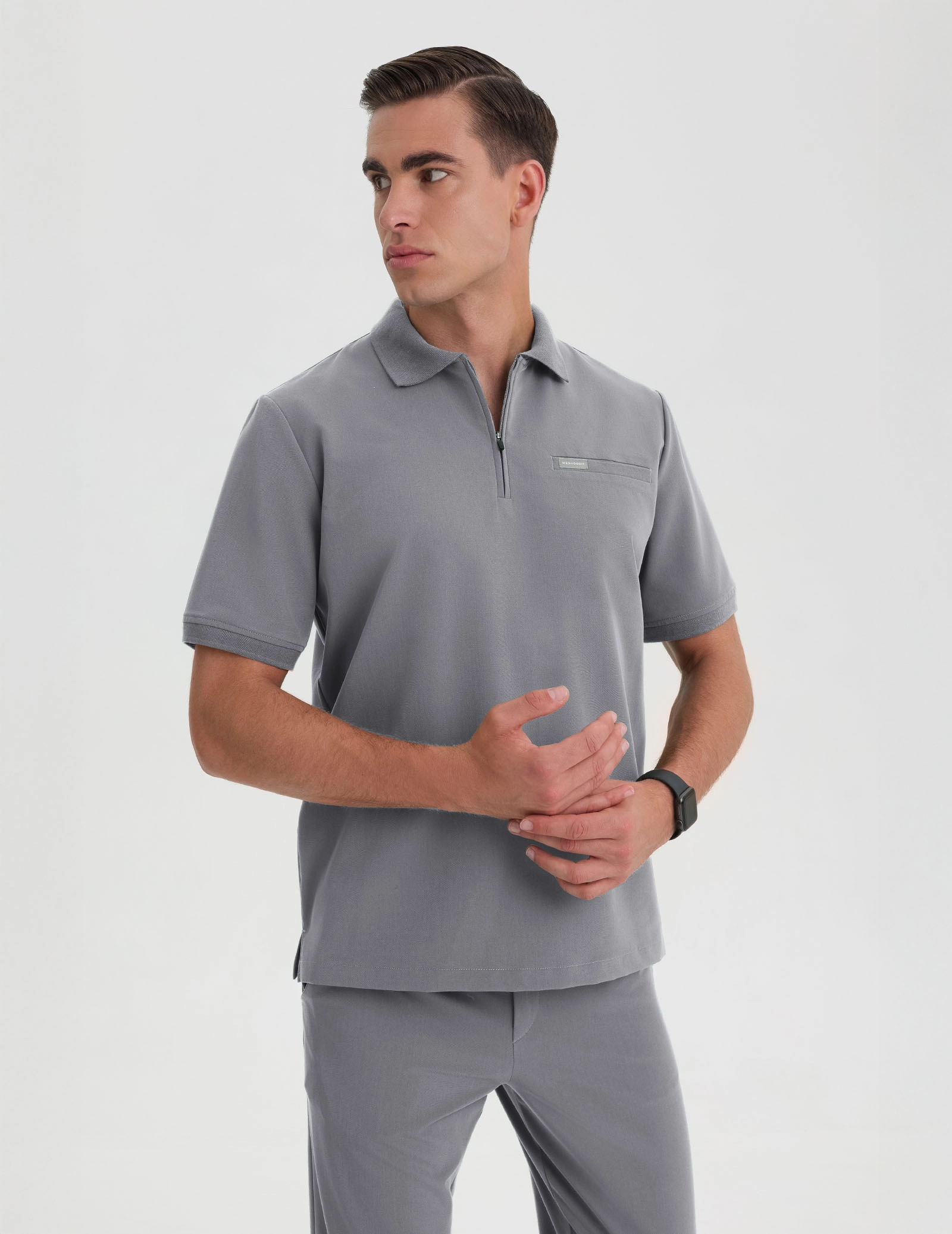Bluză Medicală Polo Bărbați - SHARK GRAY
