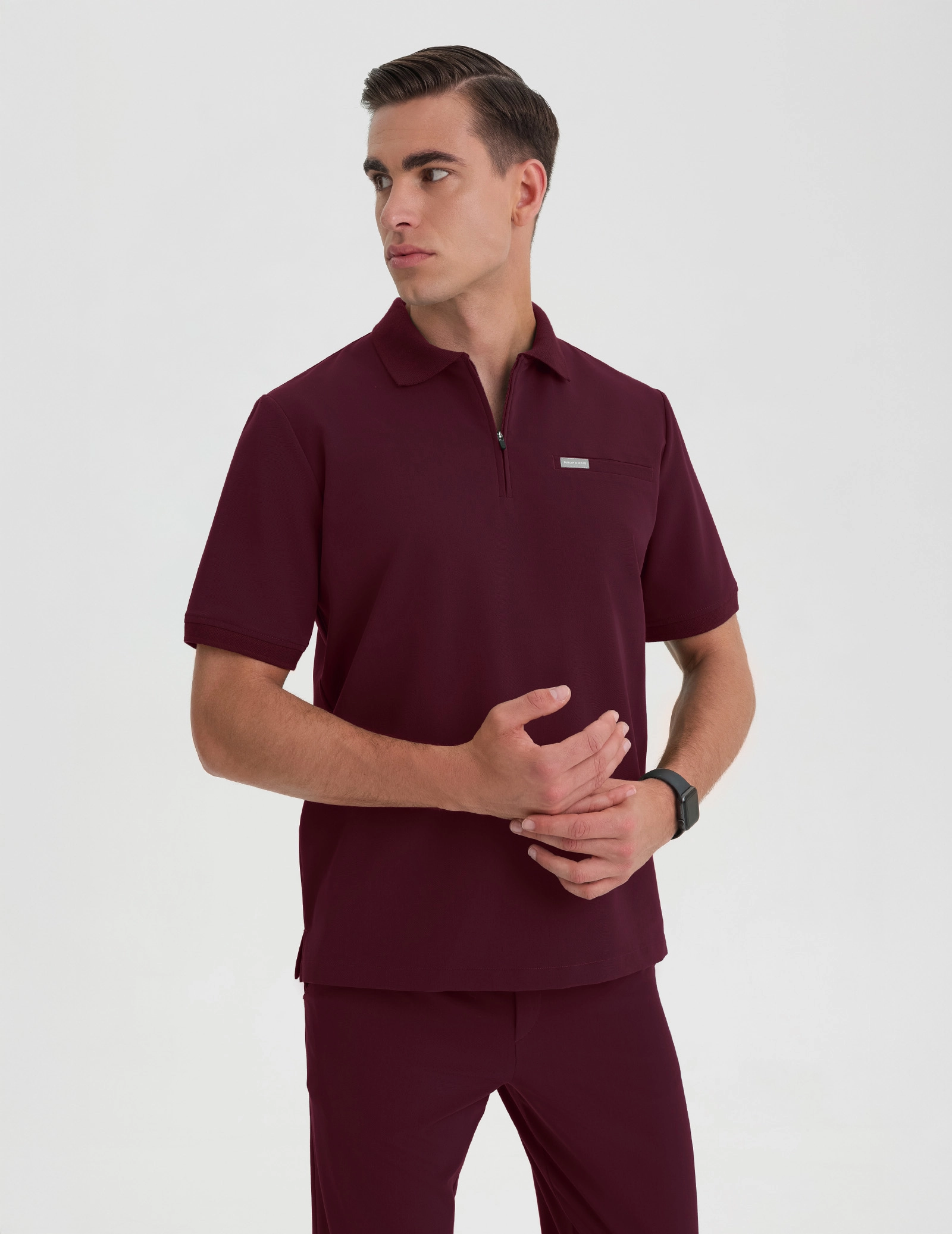 Bluză Medicală Polo Bărbați - BURGUNDY