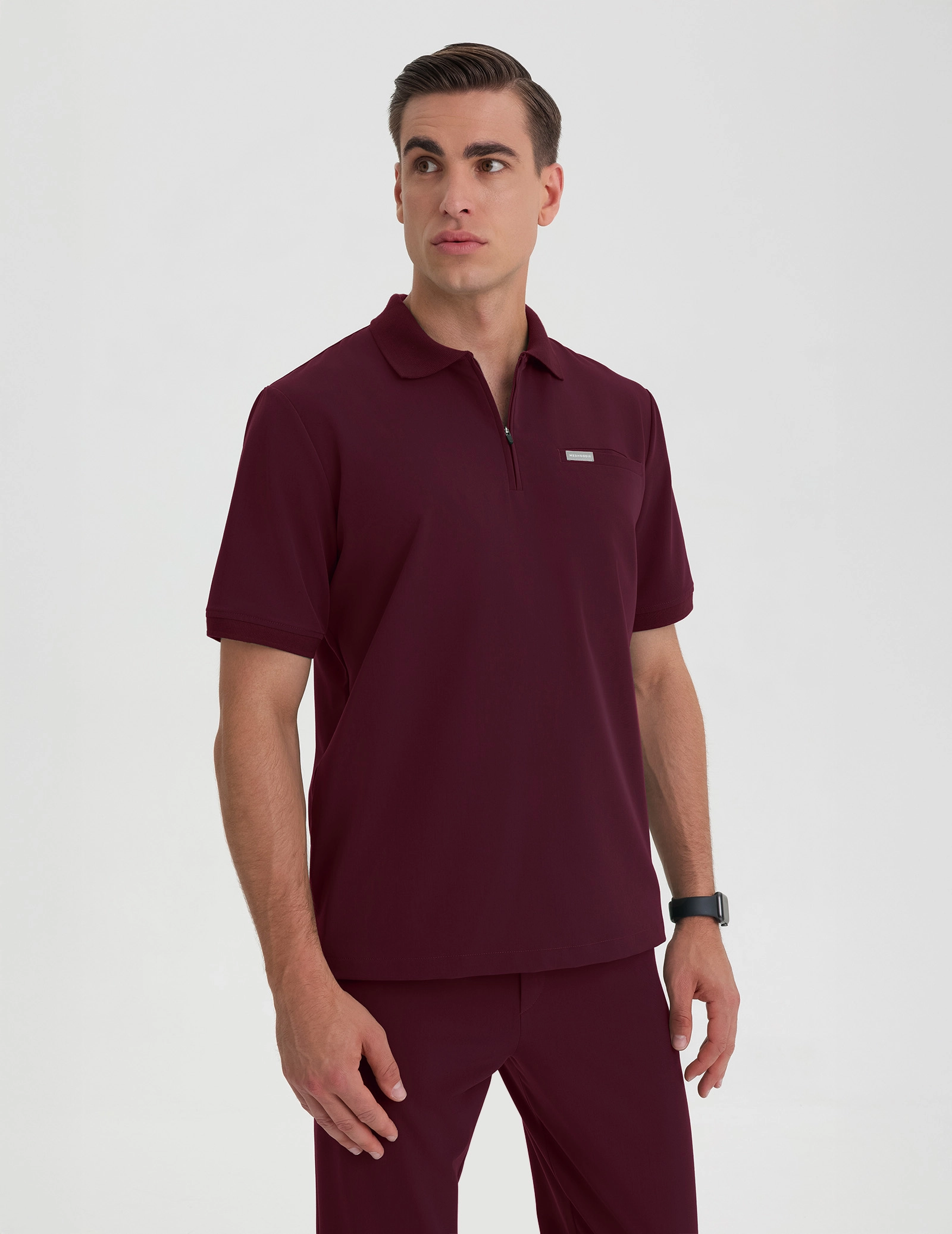 Bluză Medicală Polo Bărbați - BURGUNDY