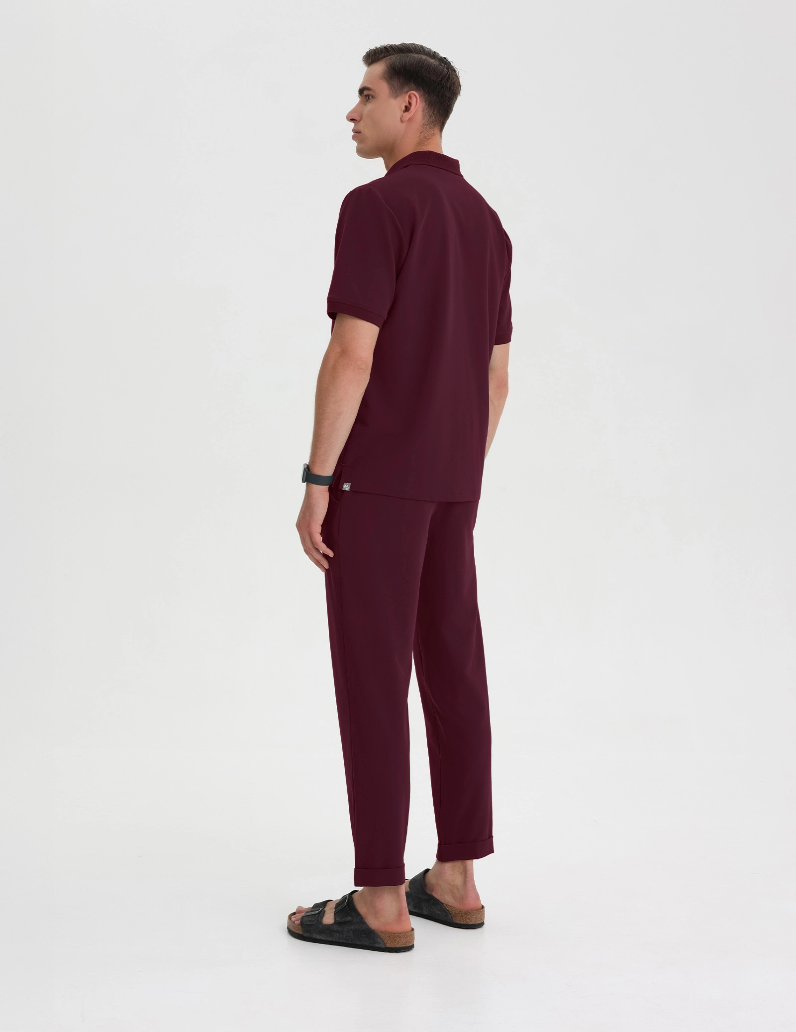 Bluză Medicală Polo Bărbați - BURGUNDY