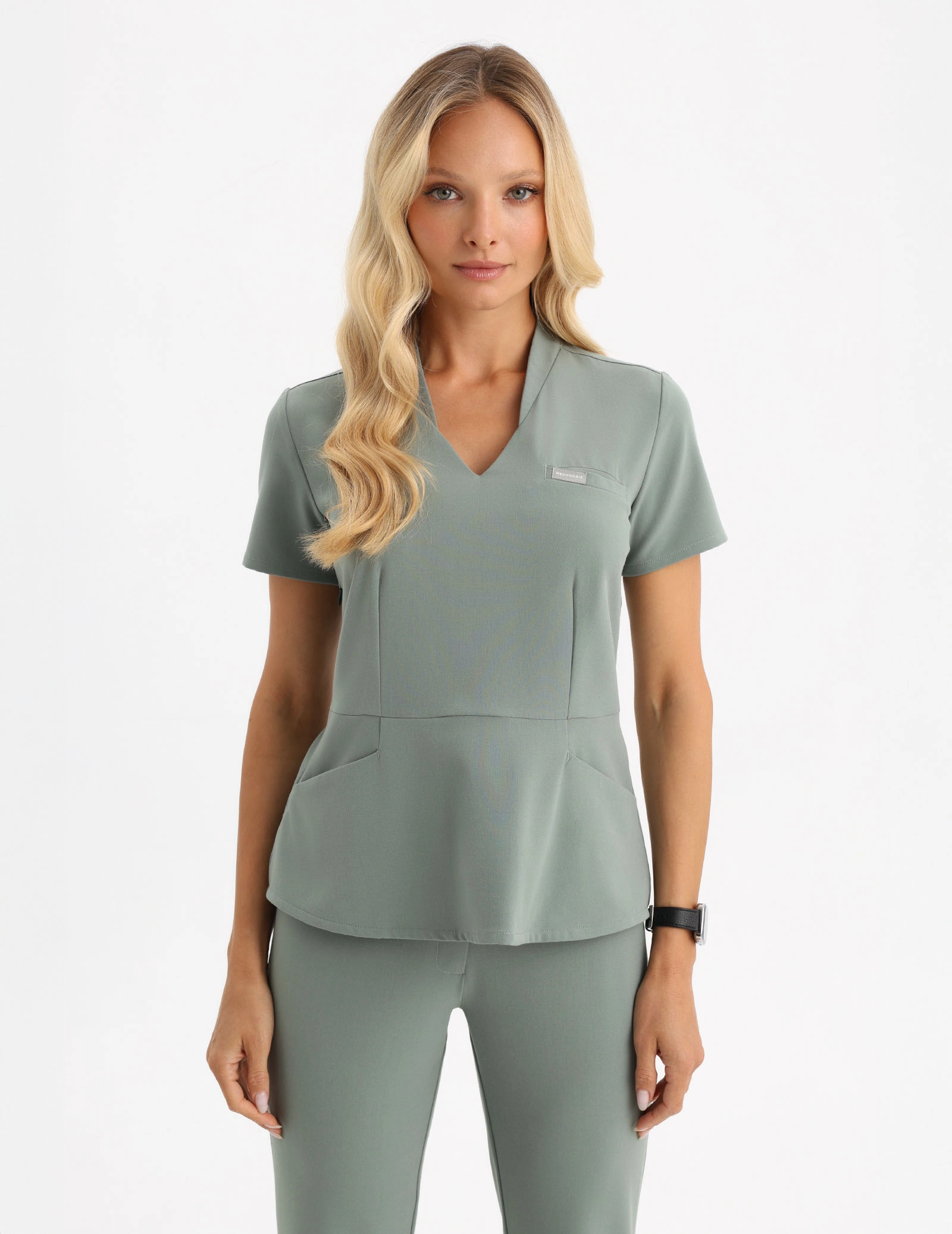 Bluză Medicală Kori - DUSTY GREEN