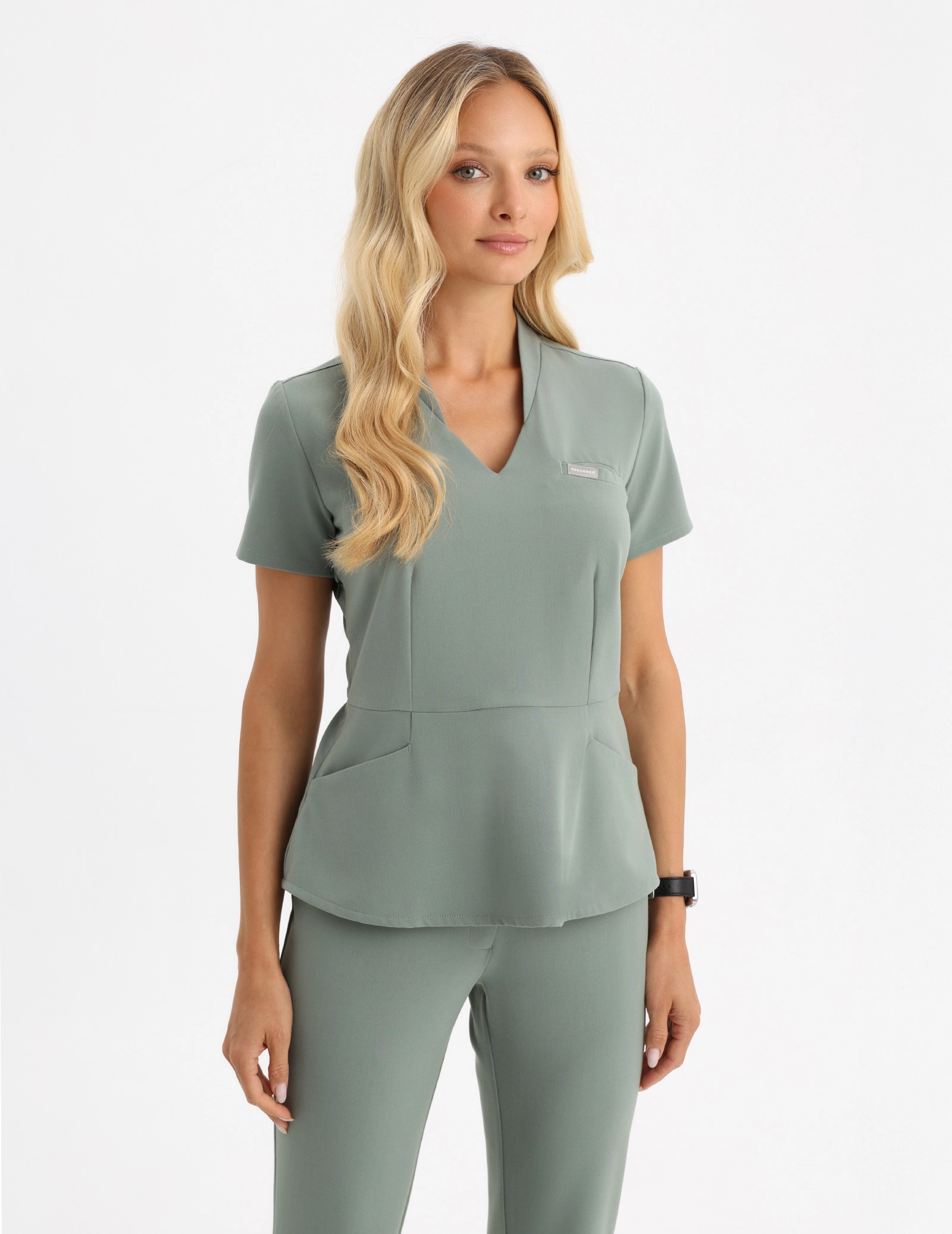 Bluză Medicală Kori - DUSTY GREEN