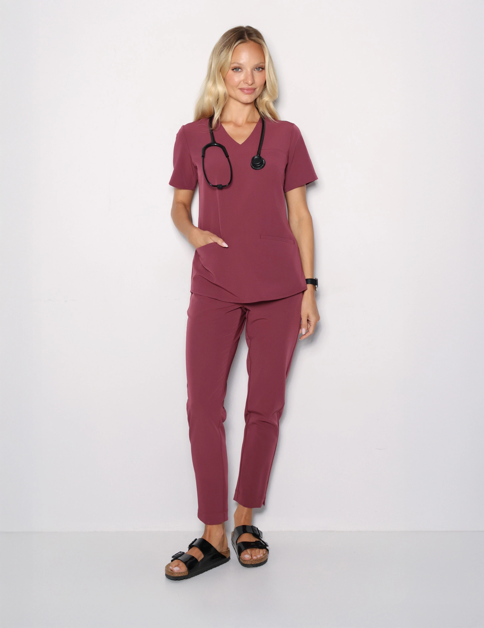 Bluza Medyczna Grace - BURGUNDY