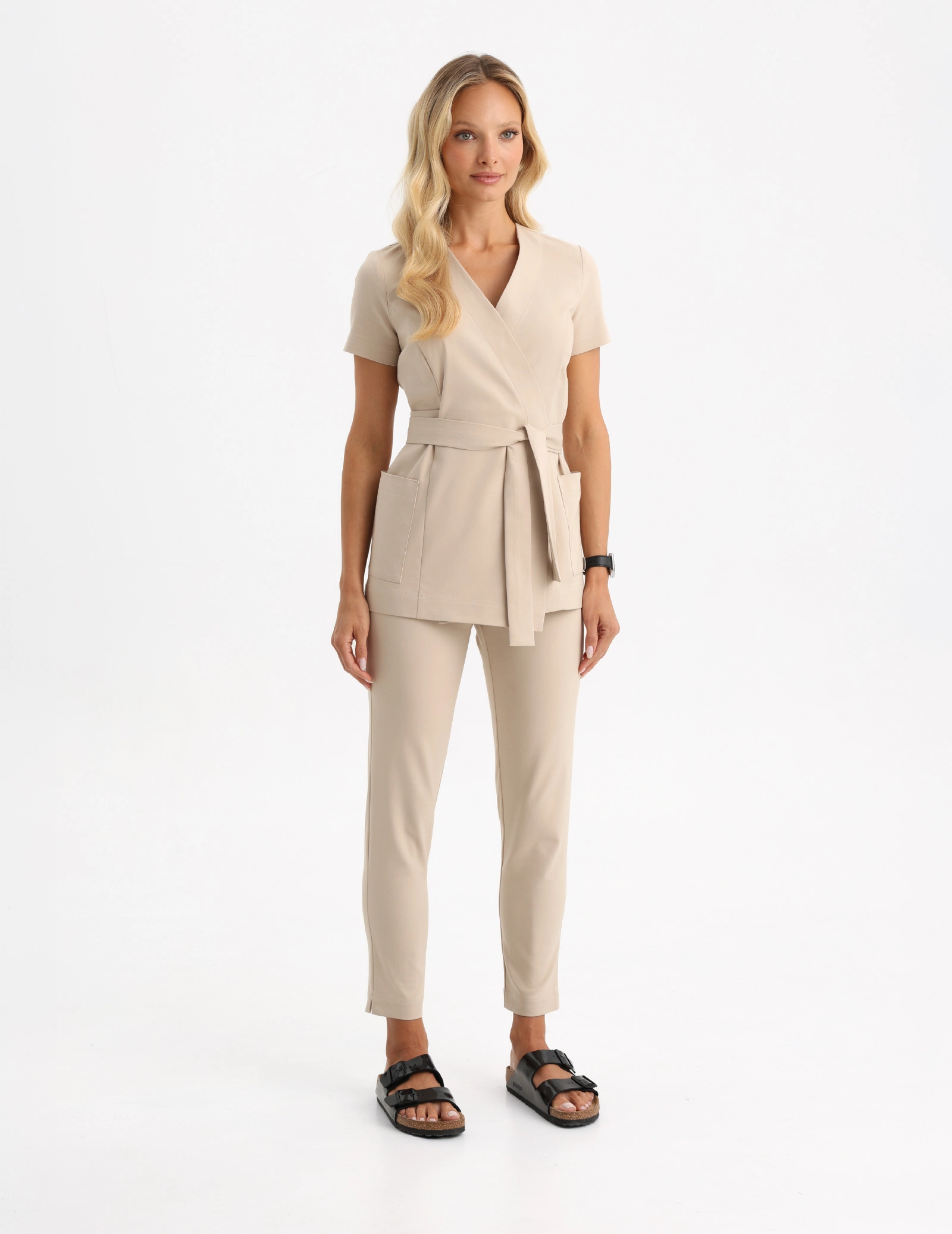 Pantaloni Medicali Dama Slim Fit- Nude