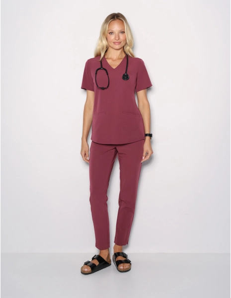 Spodnie damskie Basic - BURGUNDY