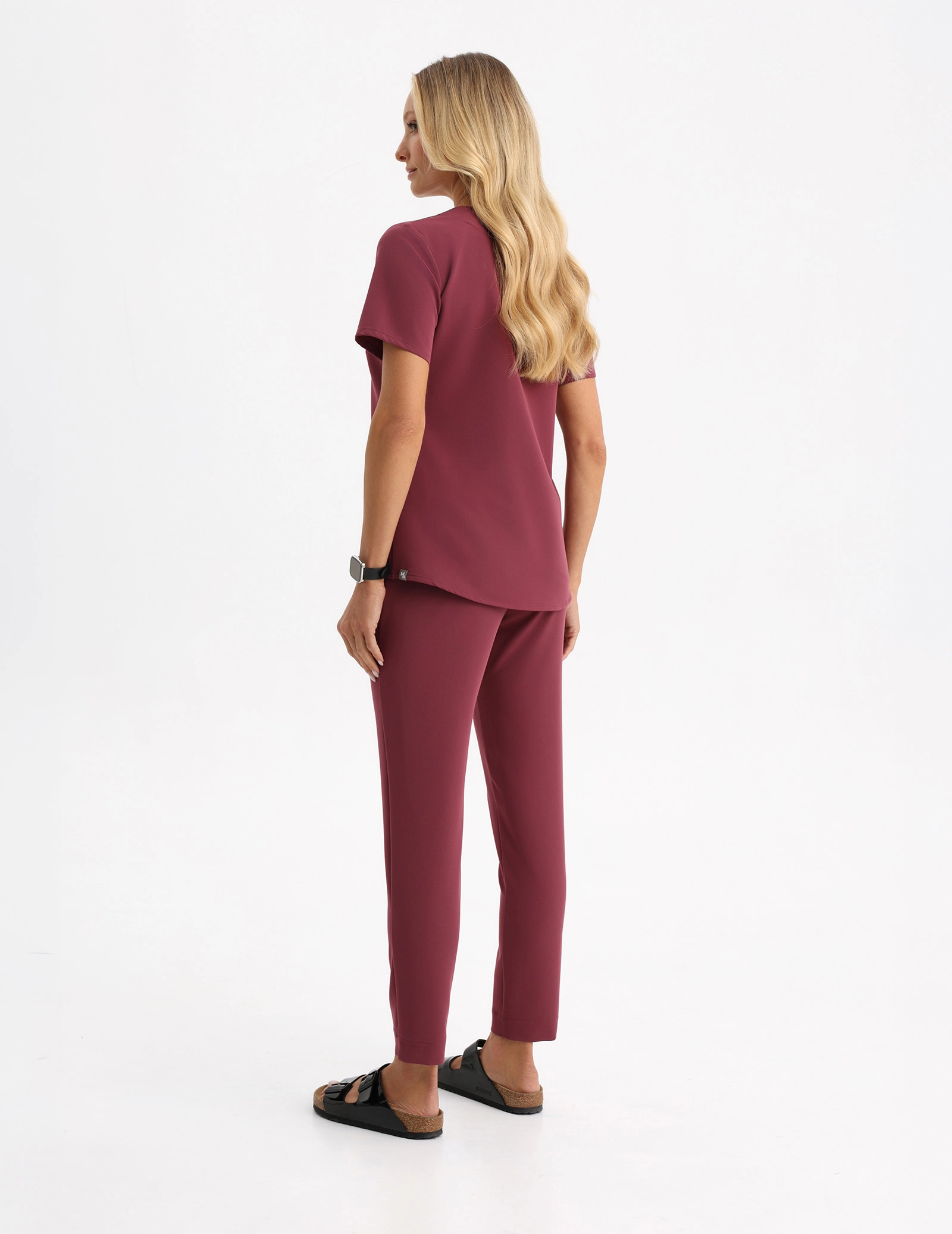 Spodnie damskie Basic - BURGUNDY