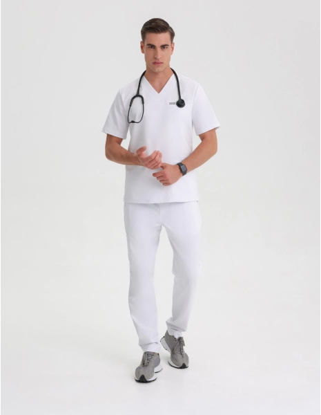 Pantaloni basic pentru bărbați - Alb