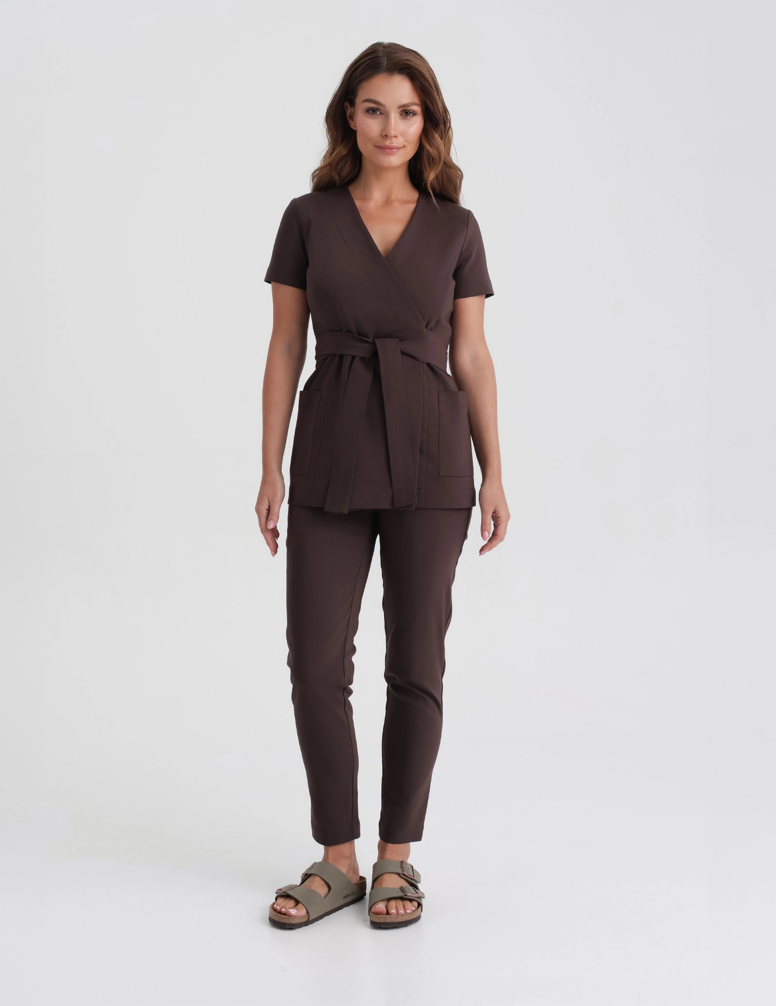 Pantaloni Medicali Dama Slim Fit - ESPRESSO
