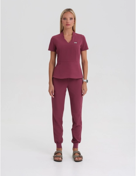 Pantaloni Medicali Dama Jogger - MULLED WINE